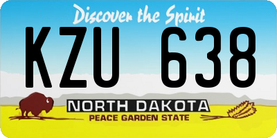 ND license plate KZU638