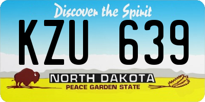 ND license plate KZU639