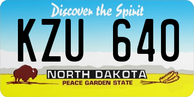 ND license plate KZU640