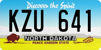 ND license plate KZU641