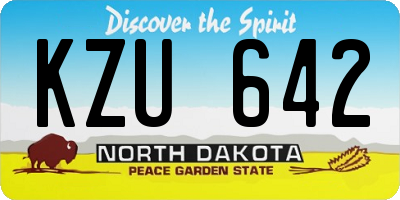 ND license plate KZU642