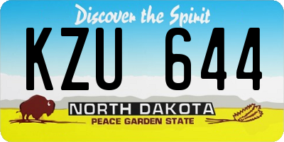 ND license plate KZU644