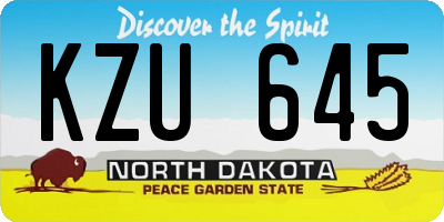 ND license plate KZU645