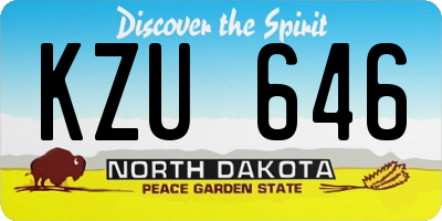 ND license plate KZU646