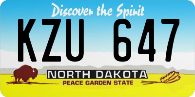 ND license plate KZU647