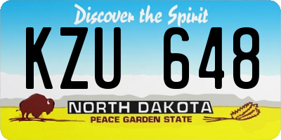 ND license plate KZU648