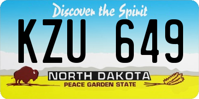 ND license plate KZU649