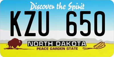 ND license plate KZU650