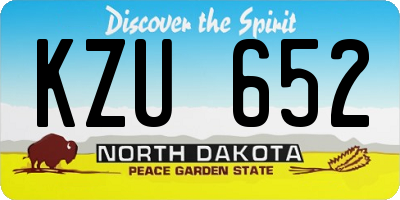 ND license plate KZU652