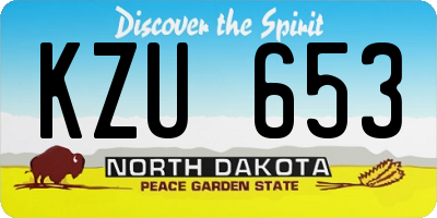 ND license plate KZU653