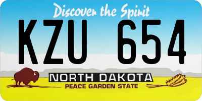 ND license plate KZU654