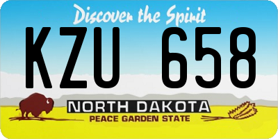 ND license plate KZU658