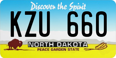 ND license plate KZU660