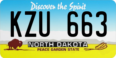 ND license plate KZU663