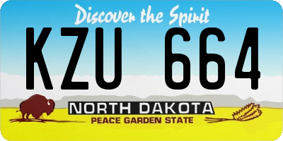 ND license plate KZU664