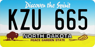 ND license plate KZU665