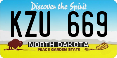 ND license plate KZU669