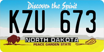 ND license plate KZU673