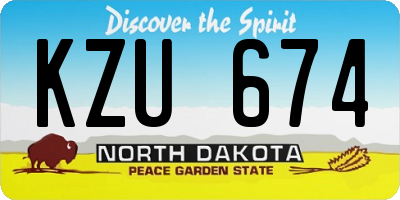 ND license plate KZU674