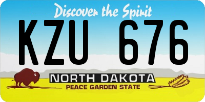 ND license plate KZU676