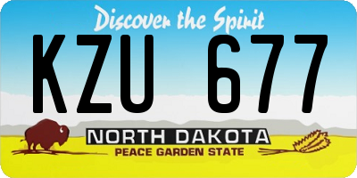 ND license plate KZU677