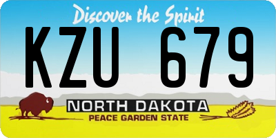 ND license plate KZU679