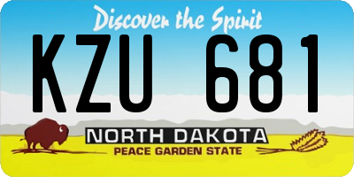 ND license plate KZU681