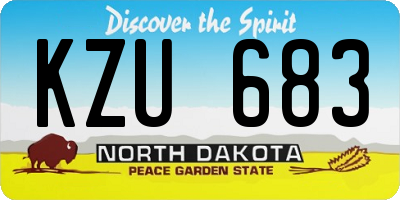 ND license plate KZU683