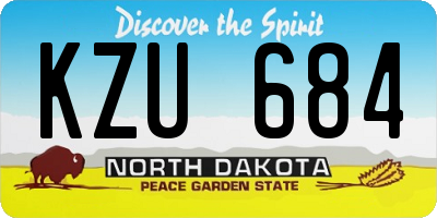 ND license plate KZU684