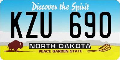 ND license plate KZU690