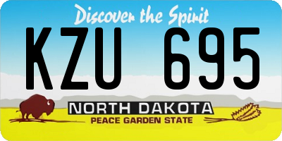 ND license plate KZU695