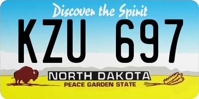 ND license plate KZU697