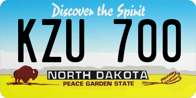 ND license plate KZU700