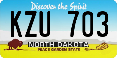 ND license plate KZU703