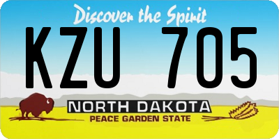 ND license plate KZU705