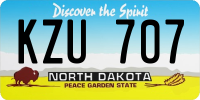 ND license plate KZU707