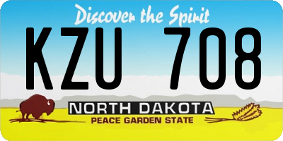 ND license plate KZU708