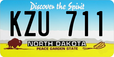 ND license plate KZU711