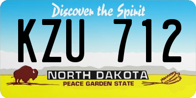 ND license plate KZU712