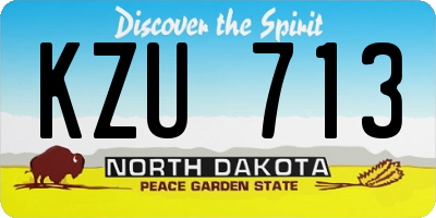 ND license plate KZU713