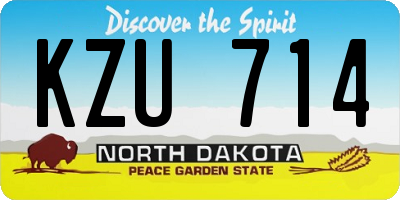 ND license plate KZU714