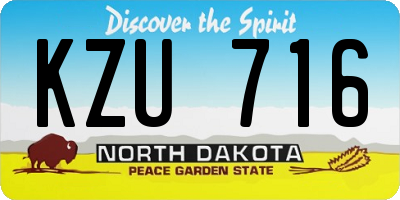 ND license plate KZU716