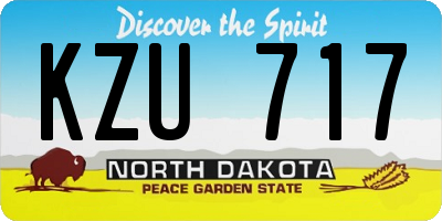 ND license plate KZU717