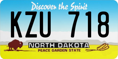 ND license plate KZU718