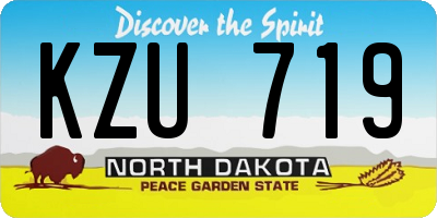 ND license plate KZU719
