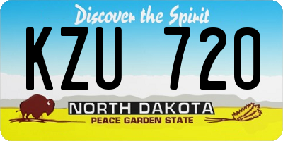 ND license plate KZU720