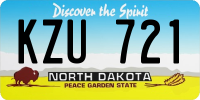 ND license plate KZU721