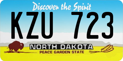 ND license plate KZU723