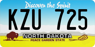 ND license plate KZU725