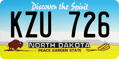 ND license plate KZU726